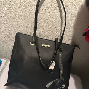 Tahari Black Tote with Gold Accents
